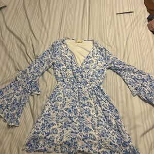 Altar'd State Blue and White Patterned Dress